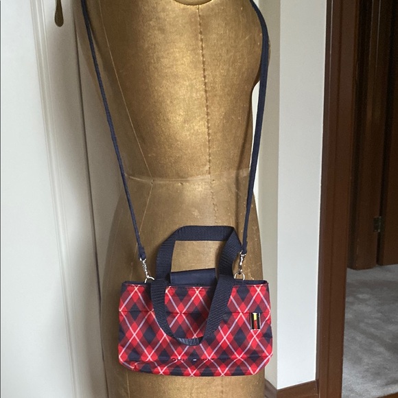 Tommy Hilfiger Red Plaid Crossbody Bag - Picture 1 of 6